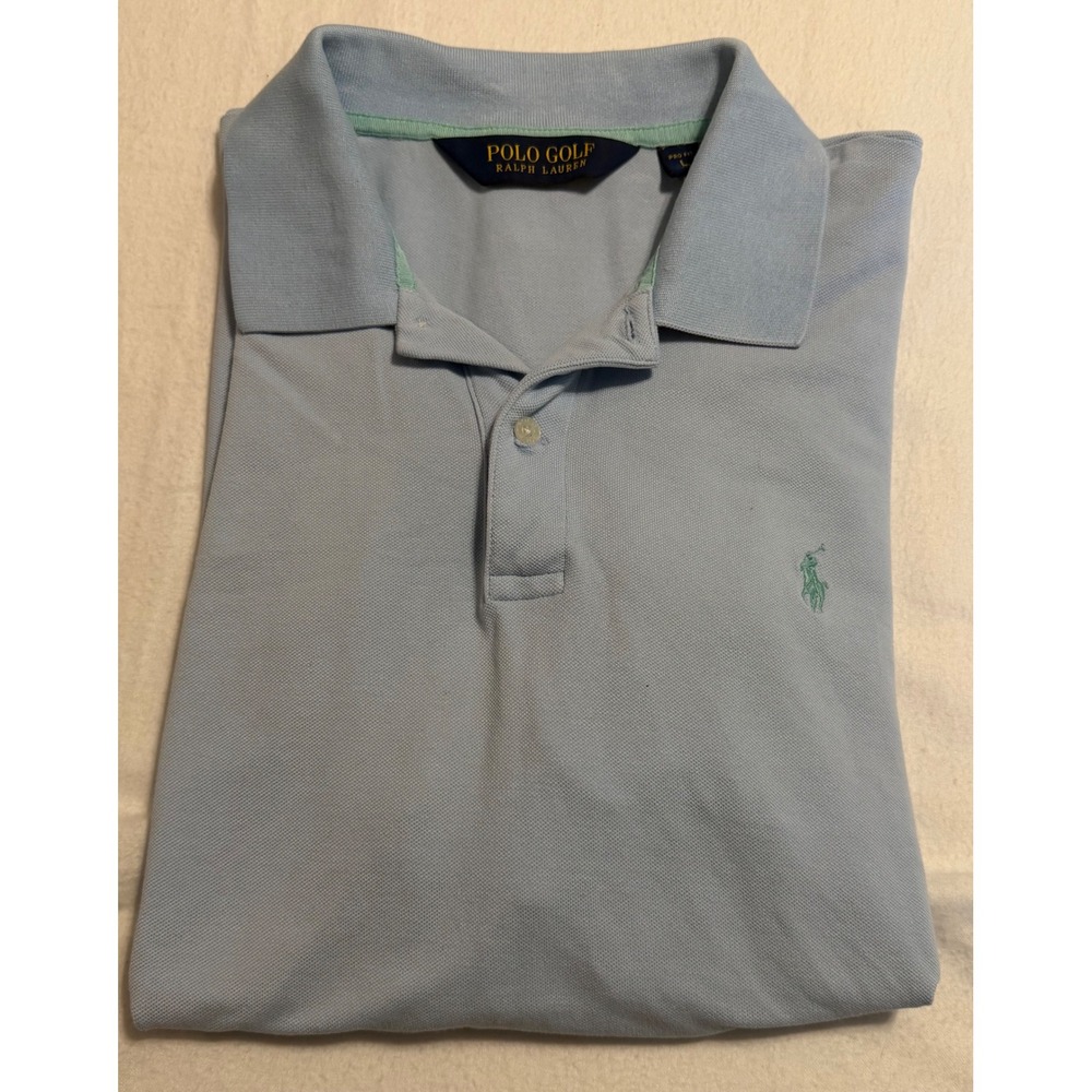 Polo Golf Ralph Lauren Mens Pro Fit Short Sleeve Polo Shirt Light Blue Large